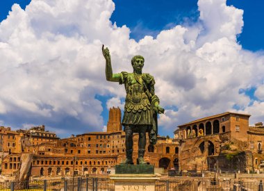 Caesar Augustus statue first emperor Roman Forum Rome Lazio Italy landmark clipart