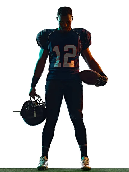 American pemain sepak bola manusia latar belakang putih terisolasi — Stok Foto