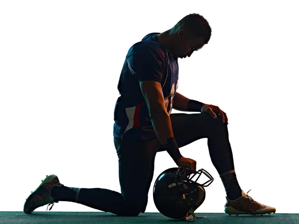 American pemain sepak bola manusia latar belakang putih terisolasi — Stok Foto