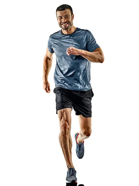 Mann Läufer Jogger Laufen Joggen vereinzelte Schatten — Stockfoto