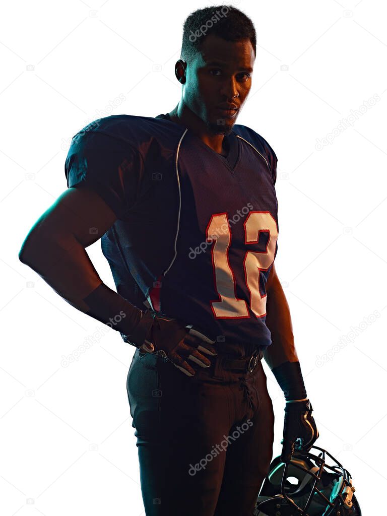 american football player man isolated white background