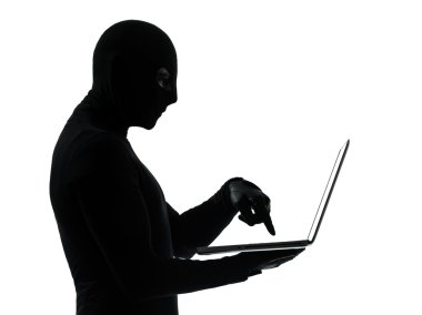 thief criminal computer hacker silhouette clipart