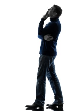 adam dalgın siluet tam uzunlukta bakan