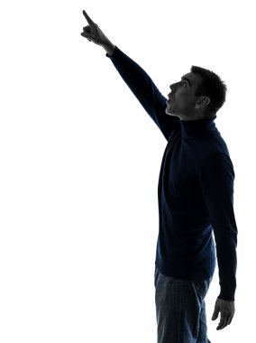 adam şaşırmış siluet tam uzunlukta dönük