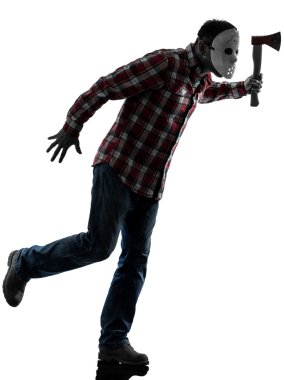 adam seri katil maskesini siluet tam uzunlukta