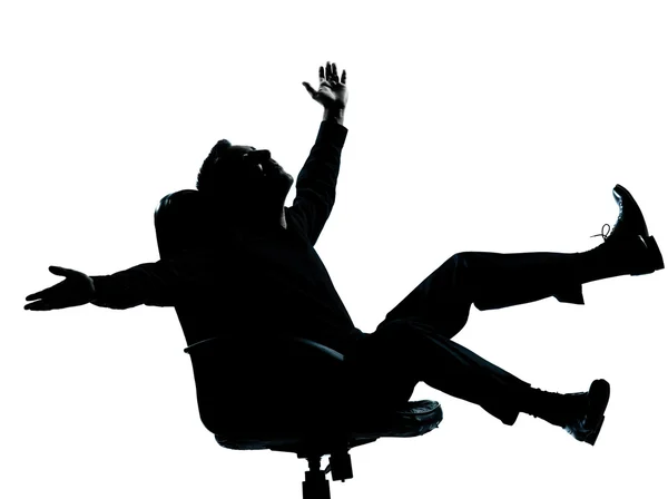 One business man happy joy silhouette — Stock Photo, Image