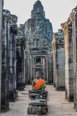 Buddha heykeli prasat bayon Tapınağı Angkor Thom Cambodia