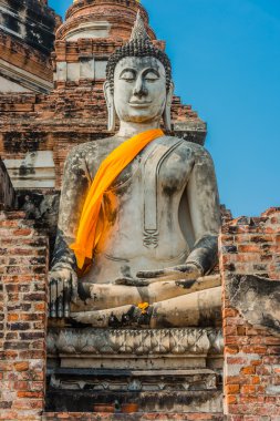 Buda heykeli Wat Yai Chai Mongkhon Ayutthaya bangkok Tayland