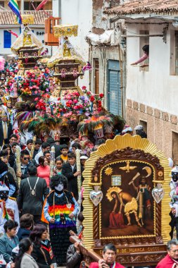 Virgen del Carmen geçit Peru Andes Pisac Peru