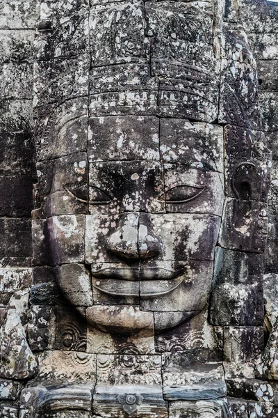 Reus gezicht prasat bayon tempel Angkor Thom Cambodia — Stockfoto