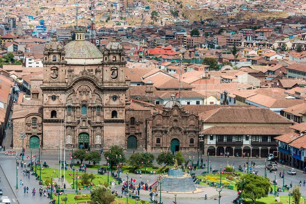 Vista aérea da cidade de Cuzco Andes peruanos — Fotografia de Stock