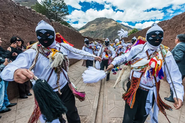 Virgen del Carmen desfile peruano Andes Pisac Peru — Fotografia de Stock