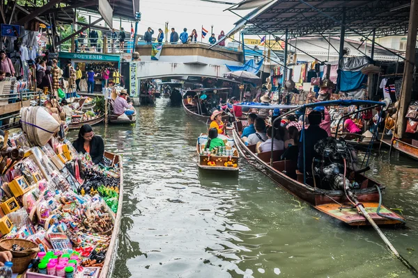 Amphawa bangjalá mercado flotante Tailandia — Foto de Stock
