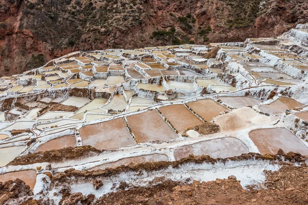 マラスの塩鉱山は、ペルーのアンデスのクスコ ペルー ロイヤリティフリーのストック写真