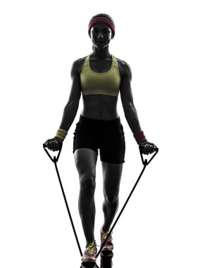 kadın fitness egzersiz direnç bands siluet egzersiz