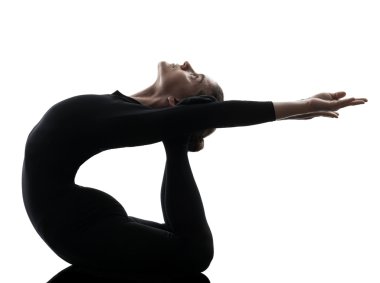 kadın akrobat egzersiz jimnastik yoga siluet