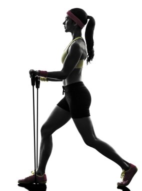 kadın fitness egzersiz direnç bands siluet egzersiz