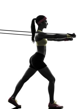 kadın fitness egzersiz direnç bands siluet egzersiz