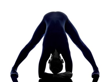 Woman exercising yoga clipart