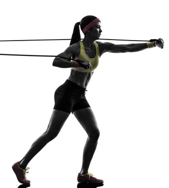kadın fitness egzersiz direnç bands siluet egzersiz