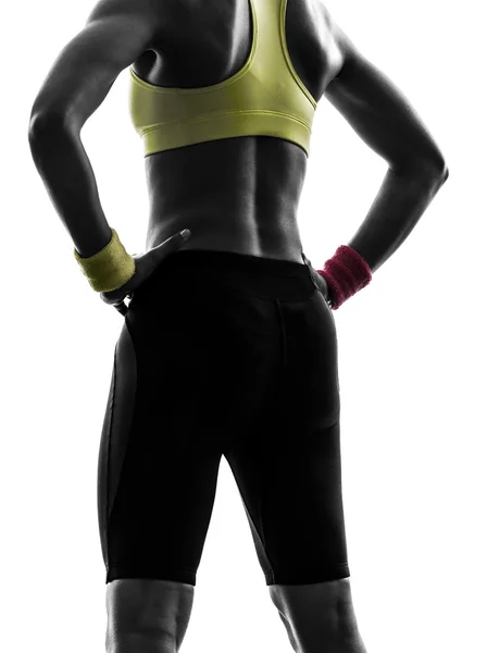 Close up nádegas mulher exercitando fitness silhueta treino — Fotografia de Stock