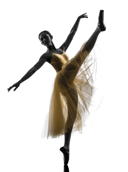 Donna ballerina ballerina ballerina danza silhouette — Foto Stock