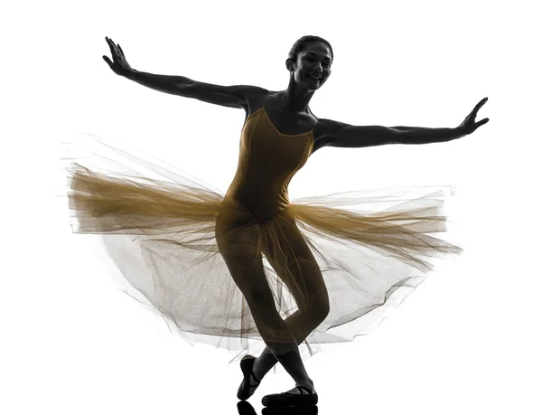 Donna ballerina ballerina ballerina danza silhouette — Foto Stock