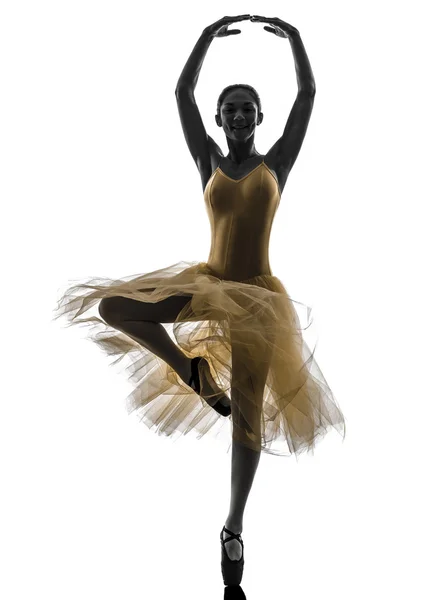 Woman  ballerina ballet dancer dancing silhouette — Stock Photo, Image