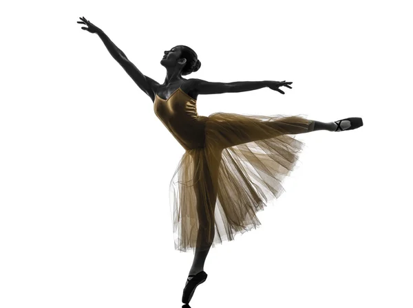 Kobieta primabalerina tancerz taniec sylwetka — Zdjęcie stockowe