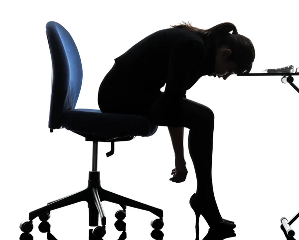 Business woman tired sleeping office — Stock Photo, Image