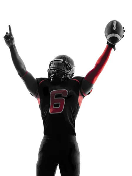 Ritratto del giocatore di football americano che celebra il touchdown — Foto Stock