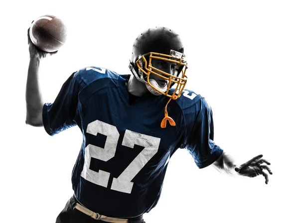 Quarterback american throwing football player man — Stock Photo, Image