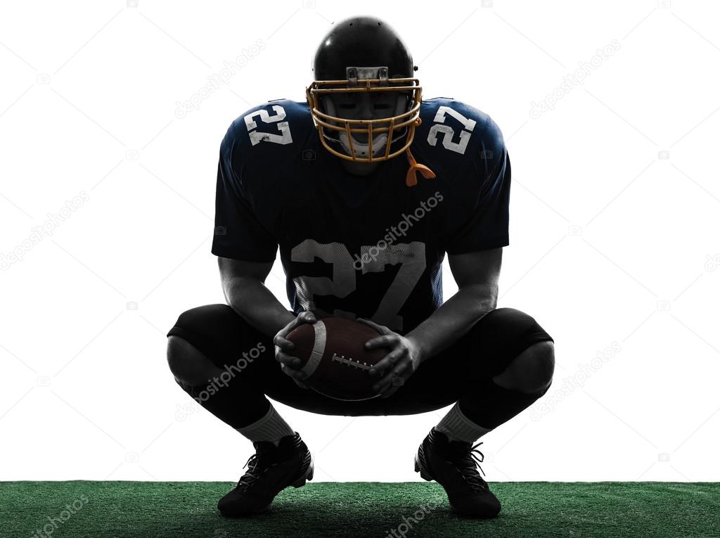 American football player man crouching