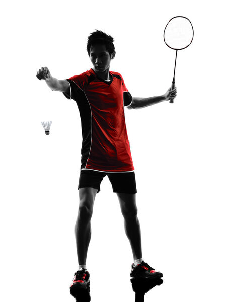 badminton player young man silhouette