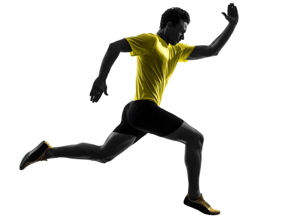Sprinter-Läuferin läuft Silhouette — Stockfoto