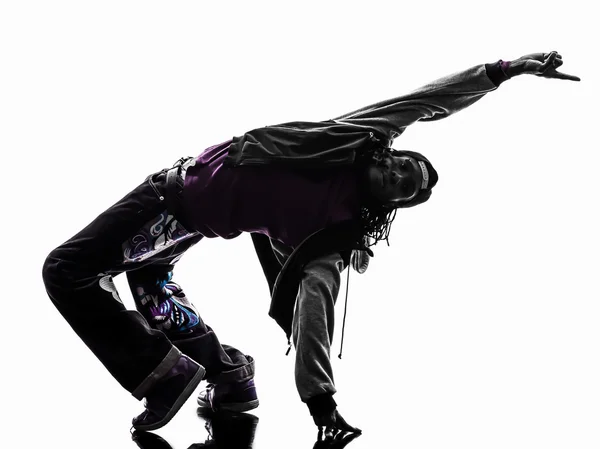 Hip hop acrobatic break bailarín breakdance joven handstand — Foto de Stock