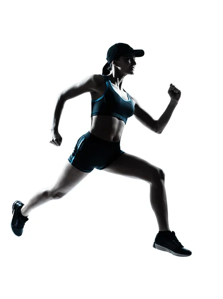 Woman runner jogger silhouette — Stock Photo, Image