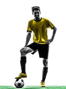 Brezilya futbol Futbol oyuncu genç adam siluet