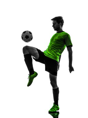 futbol Futbol oyuncu genç adam siluet hokkabazlık