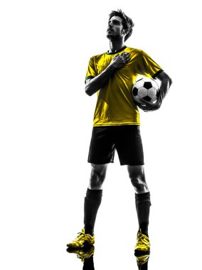 Brezilya futbol Futbol oyuncu genç adam siluet