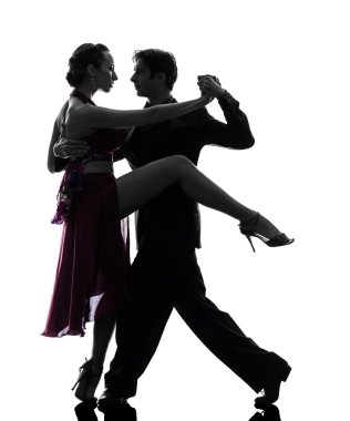 couple man woman ballroom dancers tangoing  silhouette clipart