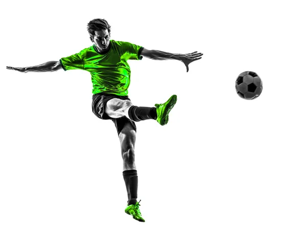 Fußballspieler junger Mann Silhouette — Stockfoto