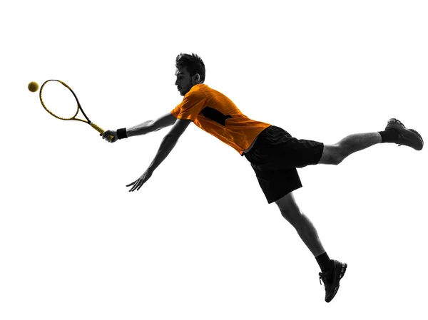 Man tennis player silhouette — Stock Photo, Image