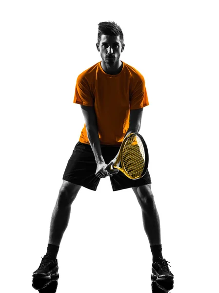 Man tennis player silhouette Stock Image