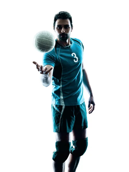 Man volleyboll siluett — Stockfoto