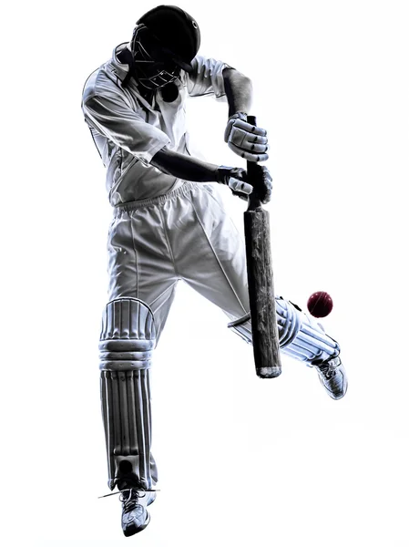 Cricket speler batsman silhouet — Stockfoto