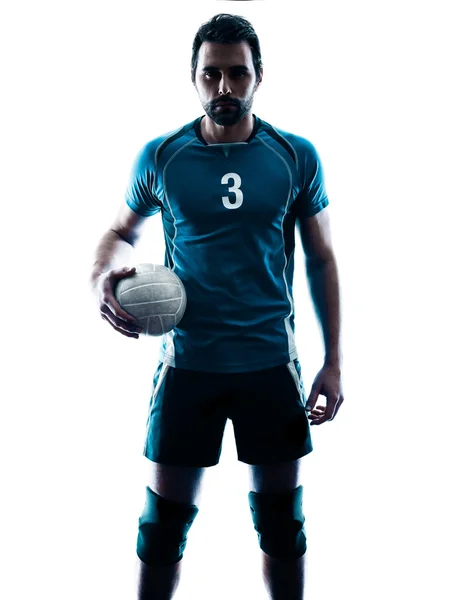 Uomo pallavolo silhouette — Foto Stock