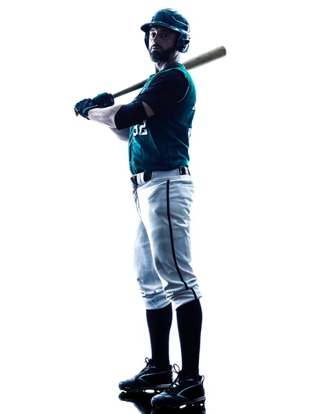 Man baseball player silhouette isolated — Stock Photo, Image