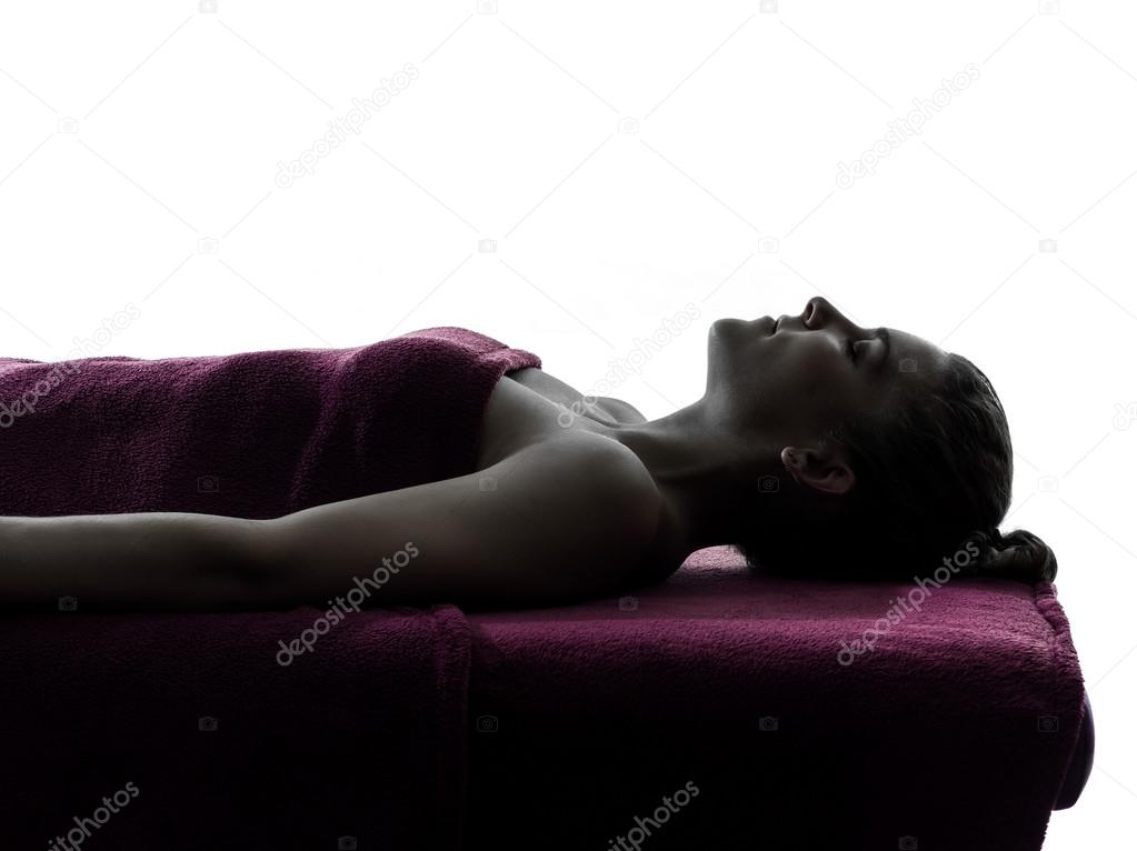 woman massage therapy silhouette