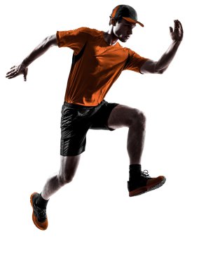 adam atlet jogger atlama siluet jogging koşma